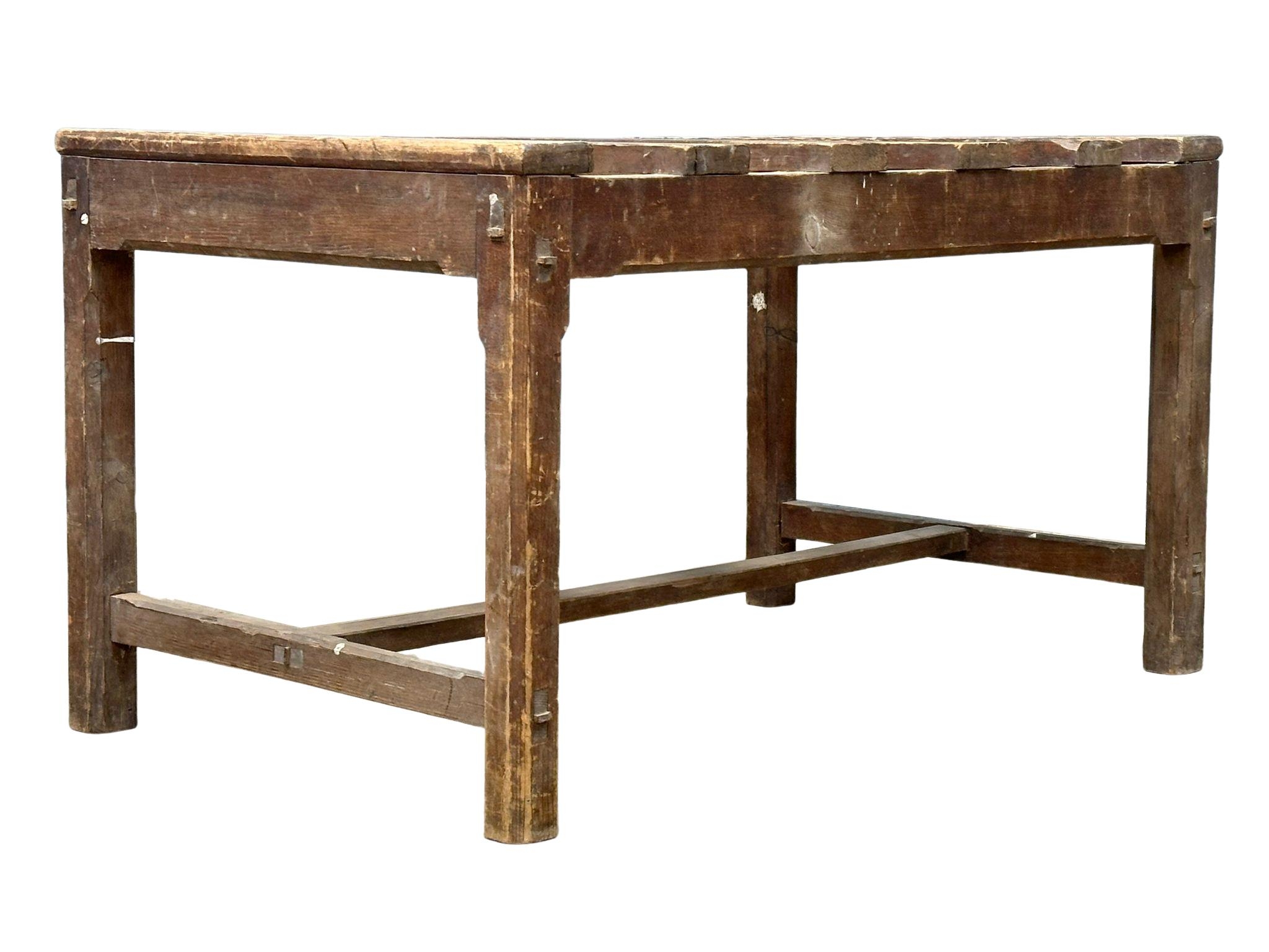 A large late 19th/ early 20th century pine luggage rack. 93x56x50cm - Image 3 of 3