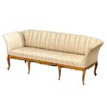 A good quality French Louis XV style chateau sofa on cabriole legs. 196x66x79cm