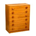 A Danish Mid Century teak chest of drawers. 76.5x40x93.5cm.