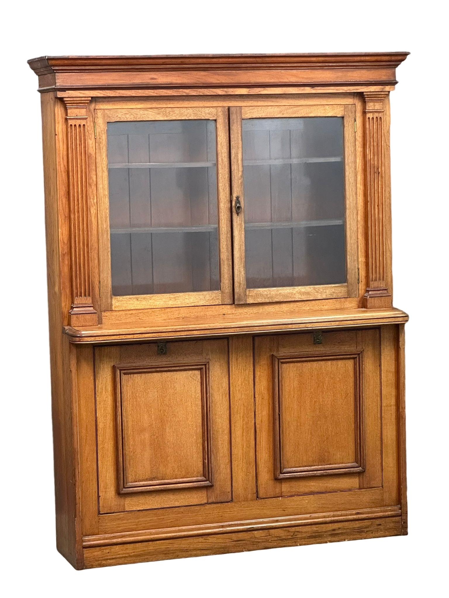 A large late Victorian post office cabinet, stamped GPO. 145cm x 46cm x 205cm