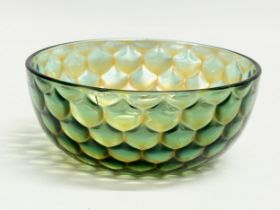 A rare early 20th century ‘Scales’ Carnival Glass bowl by Westmoreland. Circa 1900-1910. 12.5x5cm