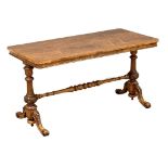 A large Victorian Walnut library’s table/side table on Cabriole Legs. Circa 1860. 132x65x72cm