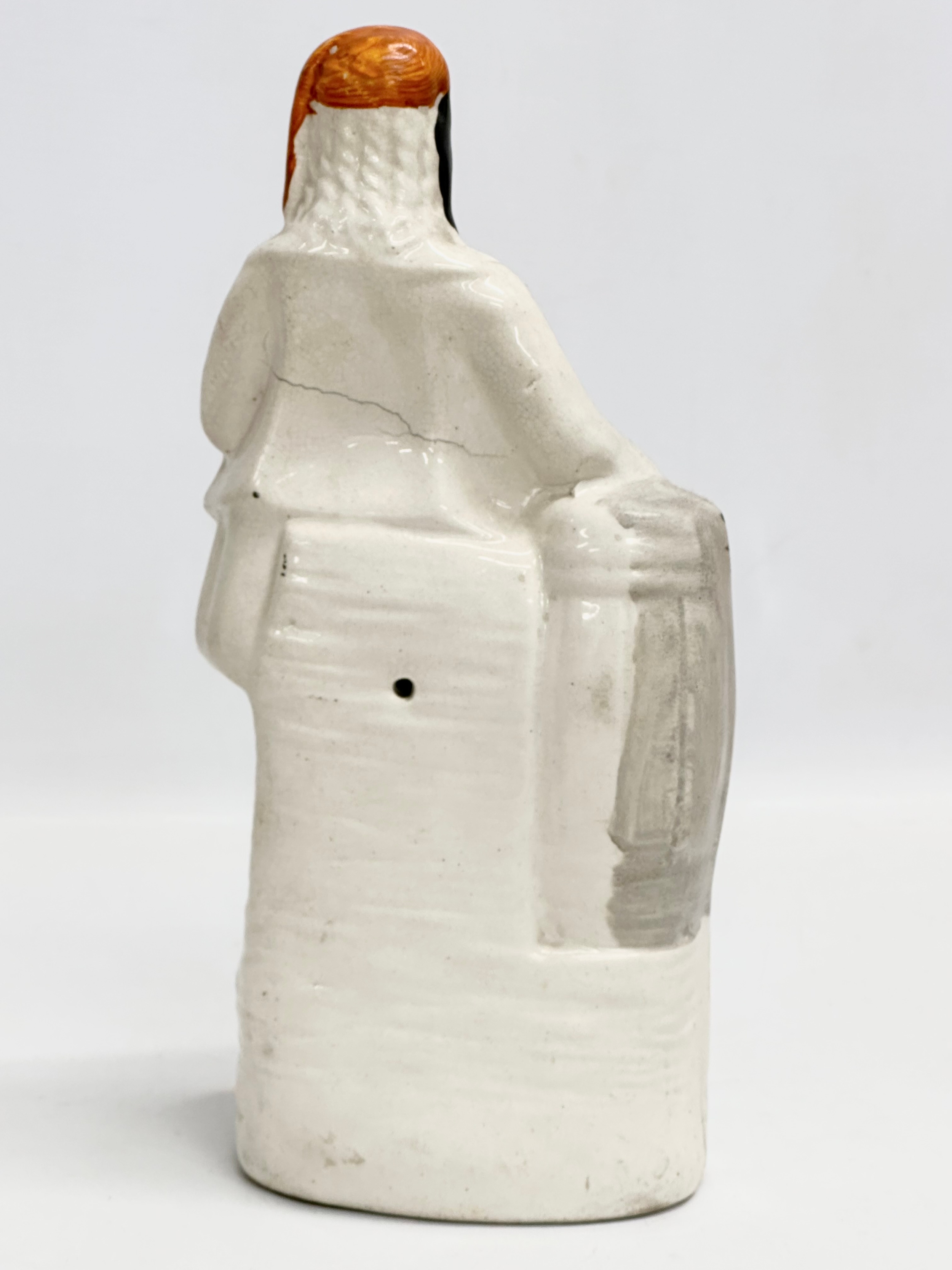 A mid 19th century Staffordshire ‘Sailor on a Barrel’ figure. 29cm - Image 3 of 3