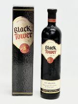 A bottle of Black Tower 1999 Rivaner wine with box. 75cl.