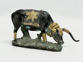 A good quality Chinese gilt bronze Ming stamp ‘Mule’ . 1426-1435 stamp mark. 20th century. 23x14cm