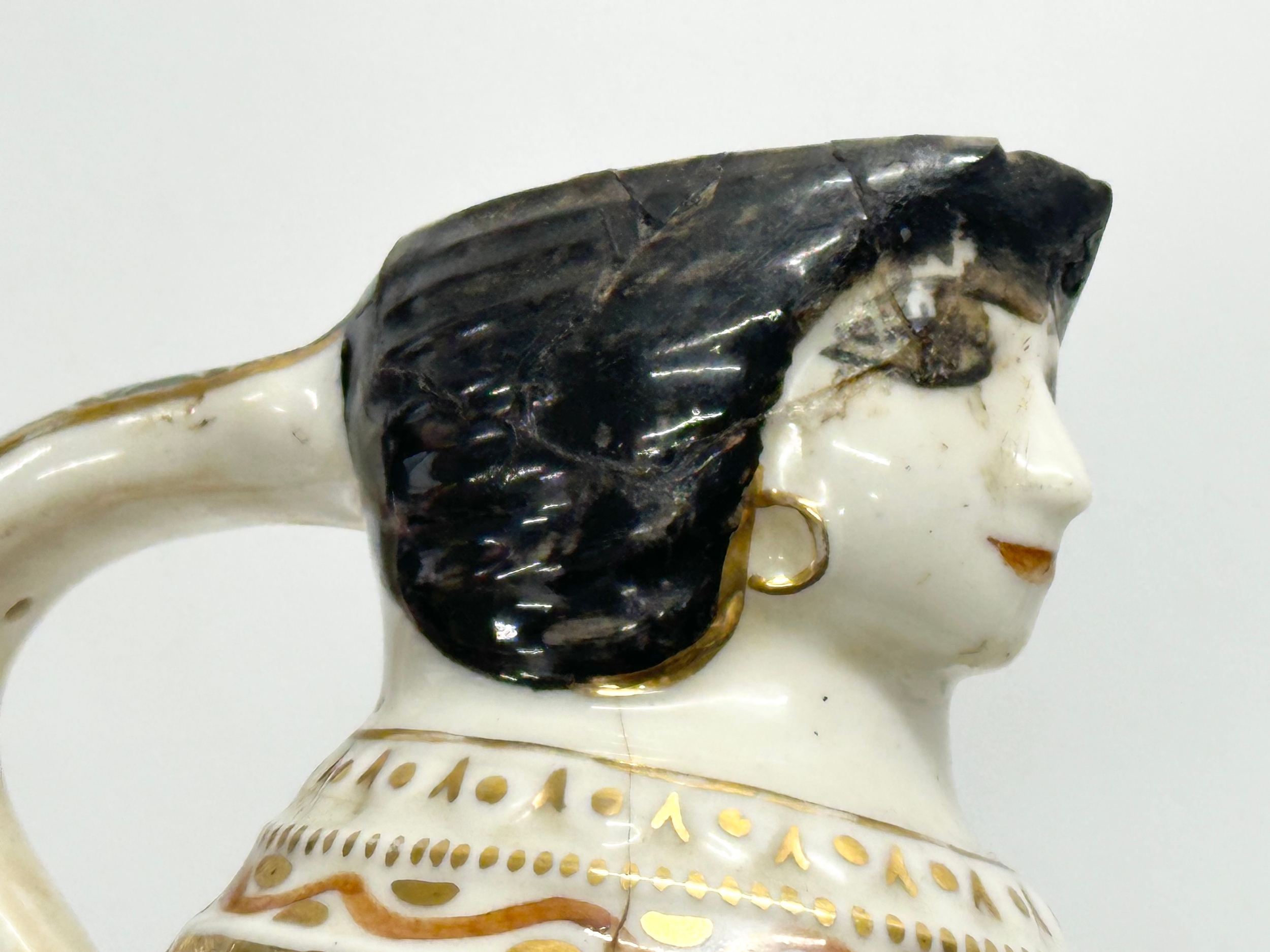 A pair of late 19th century gypsy character jug. 1 stamped B.C.I.T. 11.5x15cm - Image 5 of 8