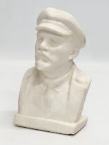 A mid 20th century USSR Alabaster bust of Vladimir Lenin.