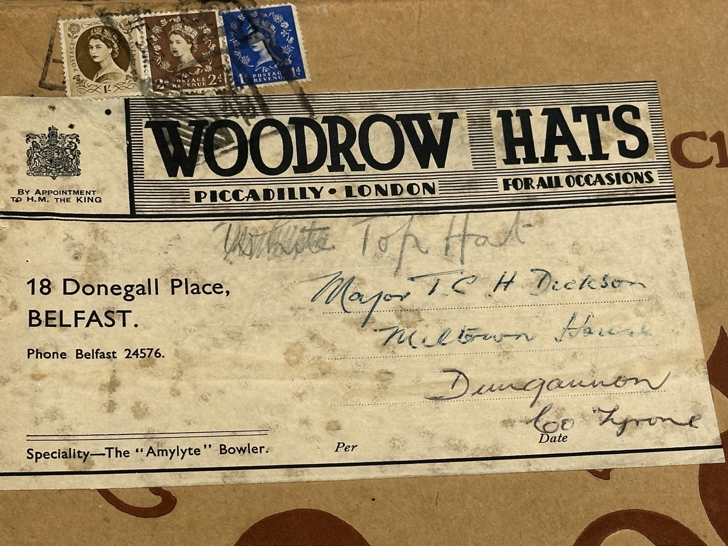 Major Tom C..H. Dickson. A Woodrow top hat with original box. Purchased by Major Tom Dickson in - Image 6 of 6