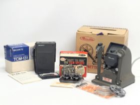 A Minette Viewer Editor M-2 for 8mm, and a Sony TCM-131 Cassette Recorder, with an Arrow Film