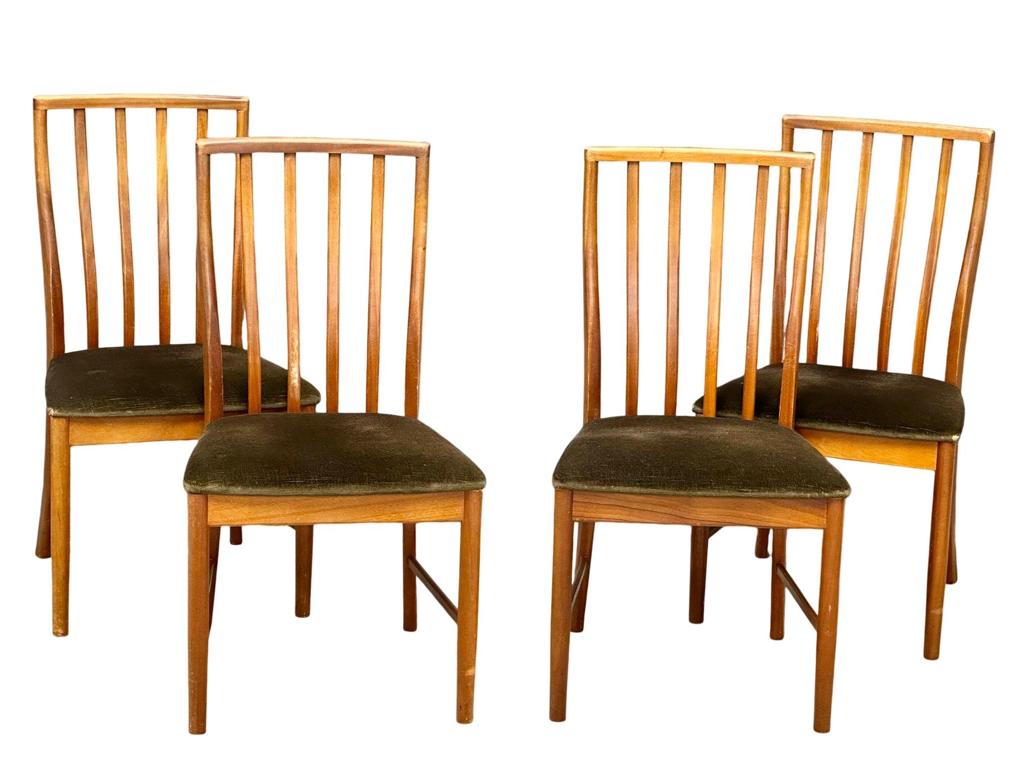 A set of 4 McIntosh Mid Century teak dining chairs designed by Tom Robertson, 1960s.