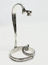 A Victorian silver plated ‘Snake’ bottle holder. Walker & Hall. 10x9x20cm
