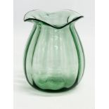 A 1930’s Art Glass vase with frilled rim. 11x13.5cm