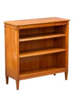A Yew Wood open bookcase. 105x41x105cm