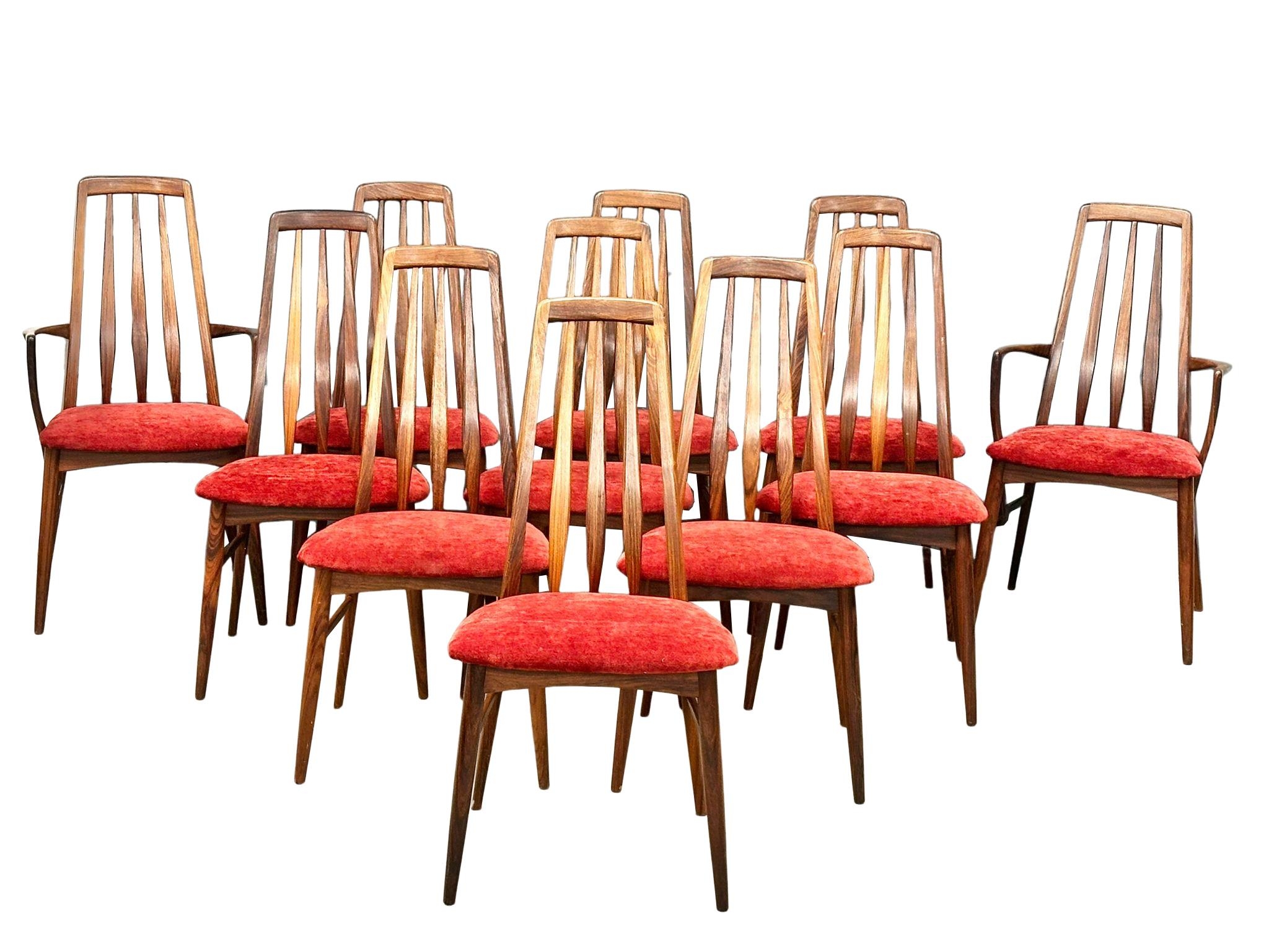 An exceptional quality rare set of 11 Danish Mid Century rosewood ‘Eva’ chairs, designed by Niels - Image 2 of 16