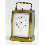 A rare mid 19th century Henry Marc brass Time Repeater Carriage Clock with 4 bevelled glass panels
