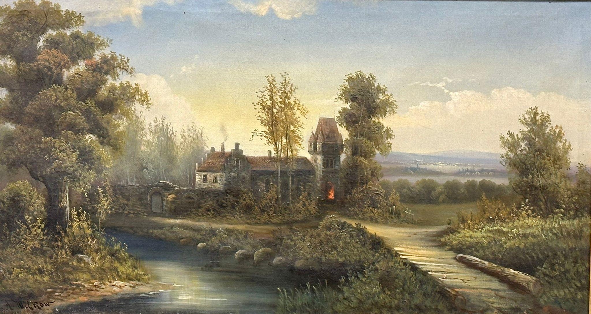 A large 19th century oil painting on canvas by A. Wilkow. Poland. 92x50cm. Frame 125x82cm - Image 2 of 12