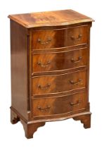A Georgian style mahogany serpentine front chest of drawers, 48cm x 36cm 76.5cm