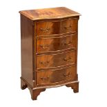 A Georgian style mahogany serpentine front chest of drawers, 48cm x 36cm 76.5cm