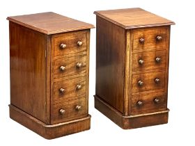A pair of Victorian mahogany pedestal bedside lockers, 36.5cm x 53cm x 73cm