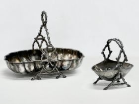 2 Victorian silver plated nut bowls/biscuit bowls. 31x19x24cm