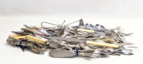 A quantity of silver plated cutlery