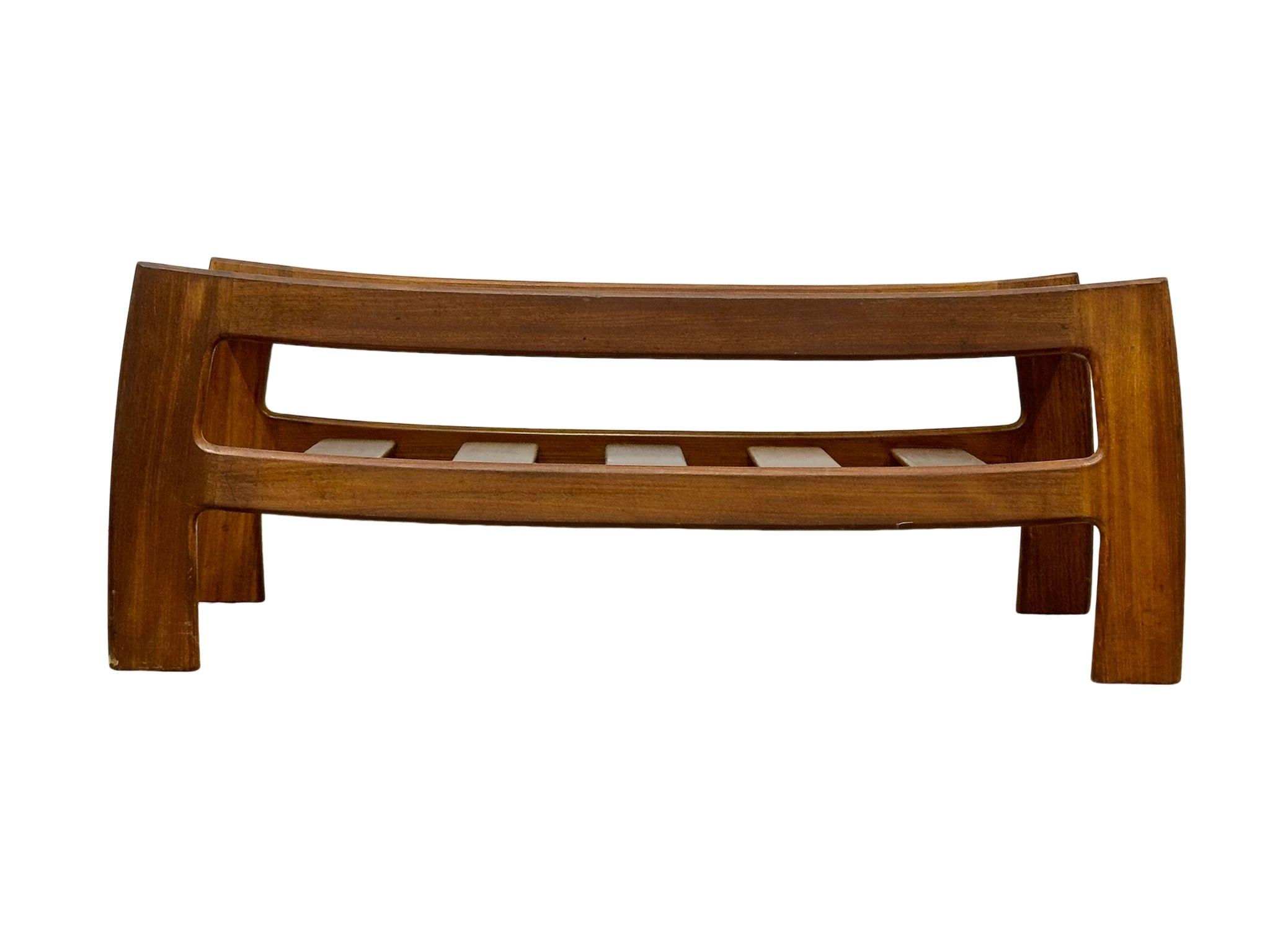 A G-Plan "Brazilia" Mid Century teak coffee table with smoked glass top, 104cm x 53cm x 39cm - Image 3 of 3