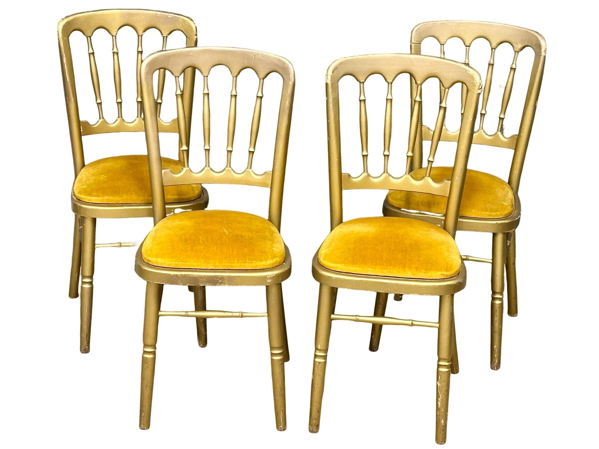 A set of 4 1950's French stacking chairs.