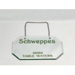An early 20th century Schweppes Irish Table Waters advertising bevelled mirror. 51x31cm