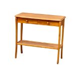 A Mid Century teak side table with 2 drawers by Sutcliffe. 83x36x78cm 1