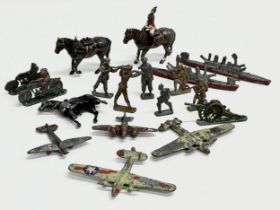 A collection of early 20th century WWI model lead soldiers.