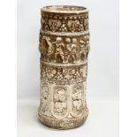 An early 20th century cylinder stick stand with Putti Cherubs and , grape vines and leaves. 25x60cm