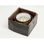 A 19th/early 20th century ships compass in box 16x16x10cm