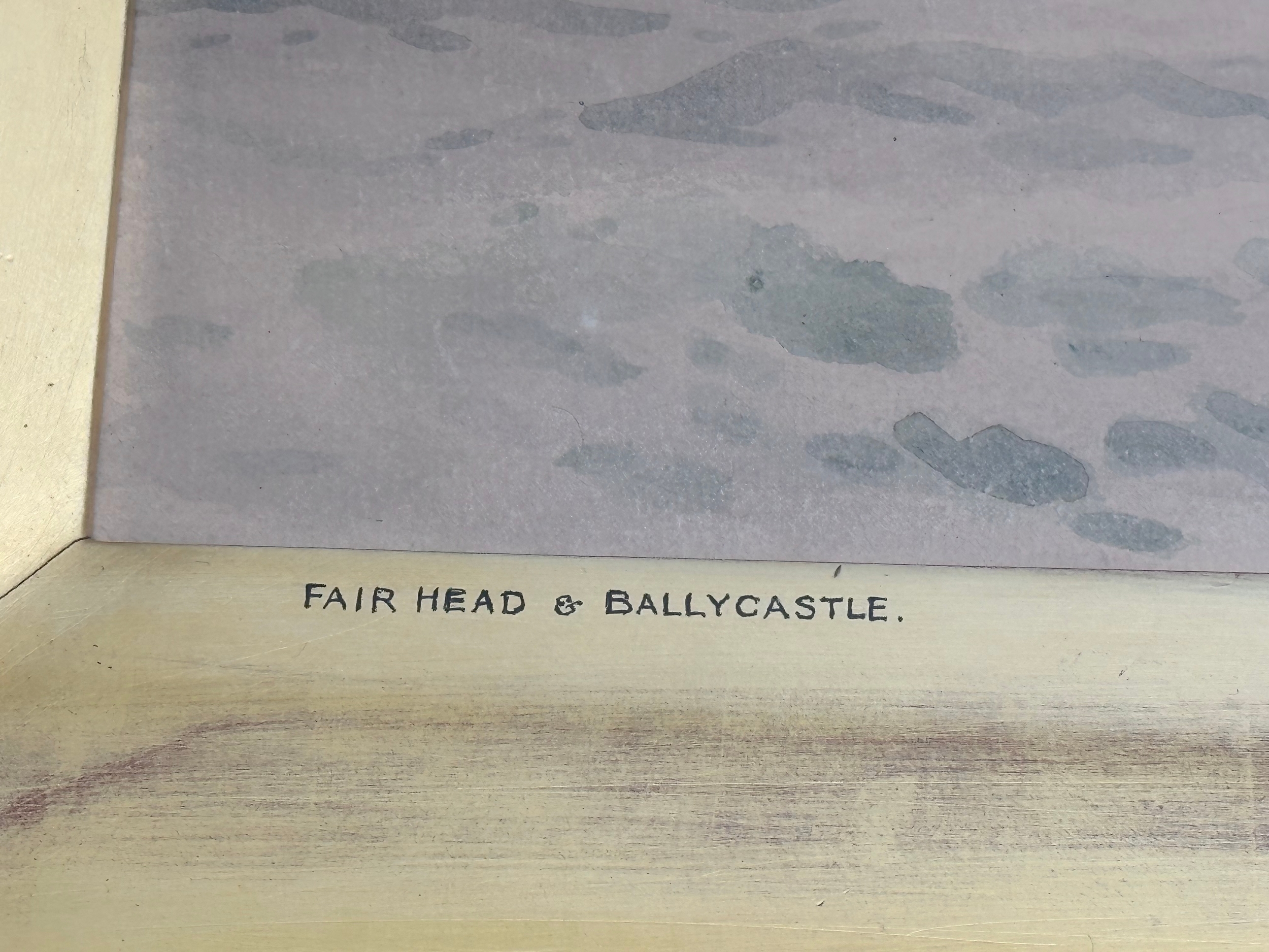 A large watercolour by Joseph William Carey RUA (1859-1937) Fair Head & Ballycastle. Going - Image 5 of 8