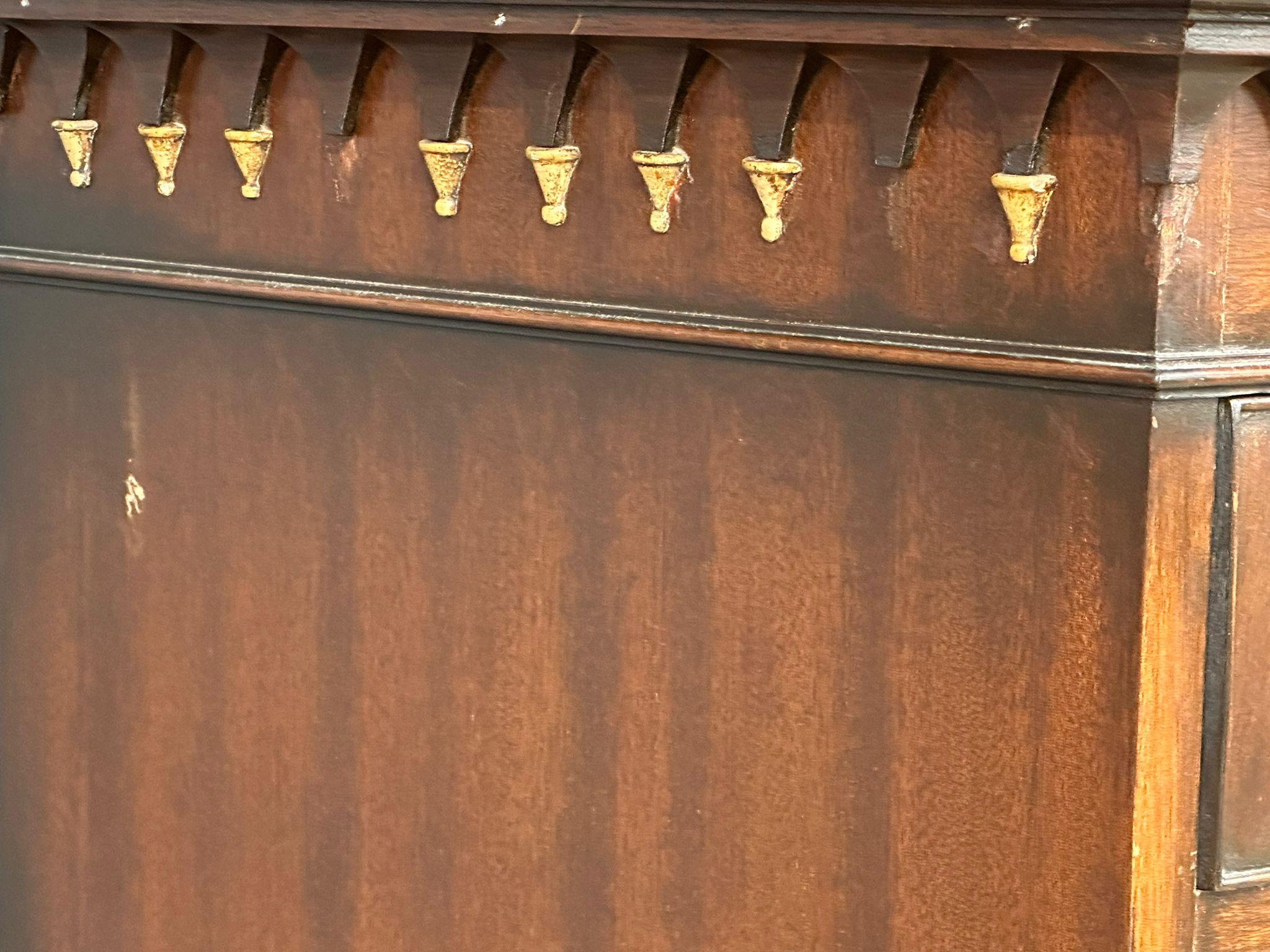 An early 20th Century George III style mahogany bow front tallboy chest on chest with brushing - Image 10 of 10