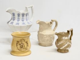 A good collection of 19th century English glazed pottery jugs etc. imperial Stone Royal Clarence,