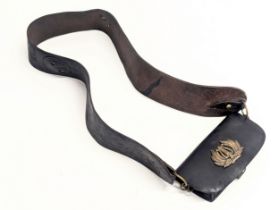 A 19th century British Military leather cartridge box and belt.