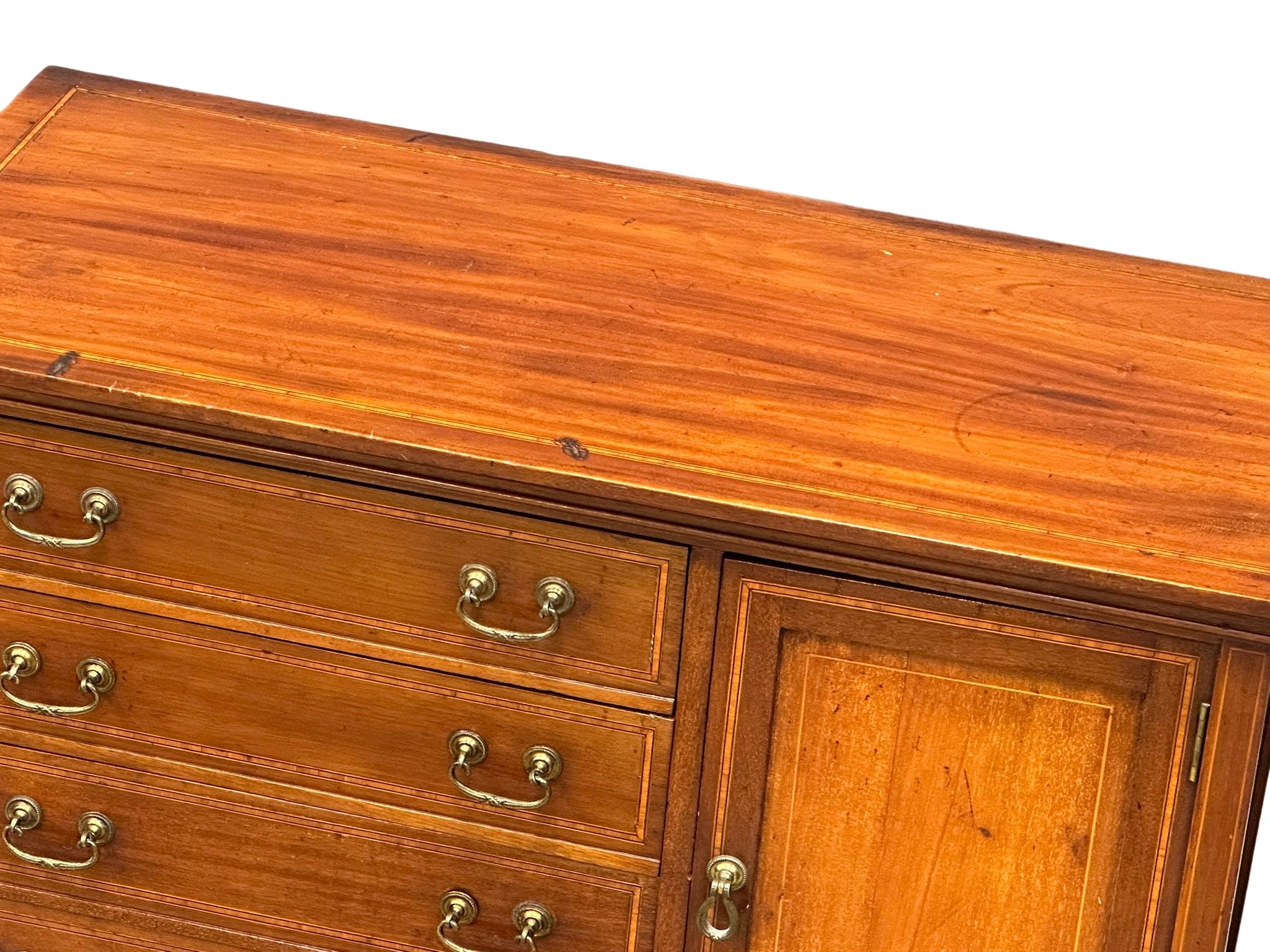 An Edwardian inlaid side cabinet/music cabinet. 80x37.5x84cm - Image 5 of 6