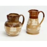 A Doulton Lambeth ‘Harvest’ jug and a Royal Doulton Lambeth ‘Harvest’ jug. 17x17cm. 15x19cm