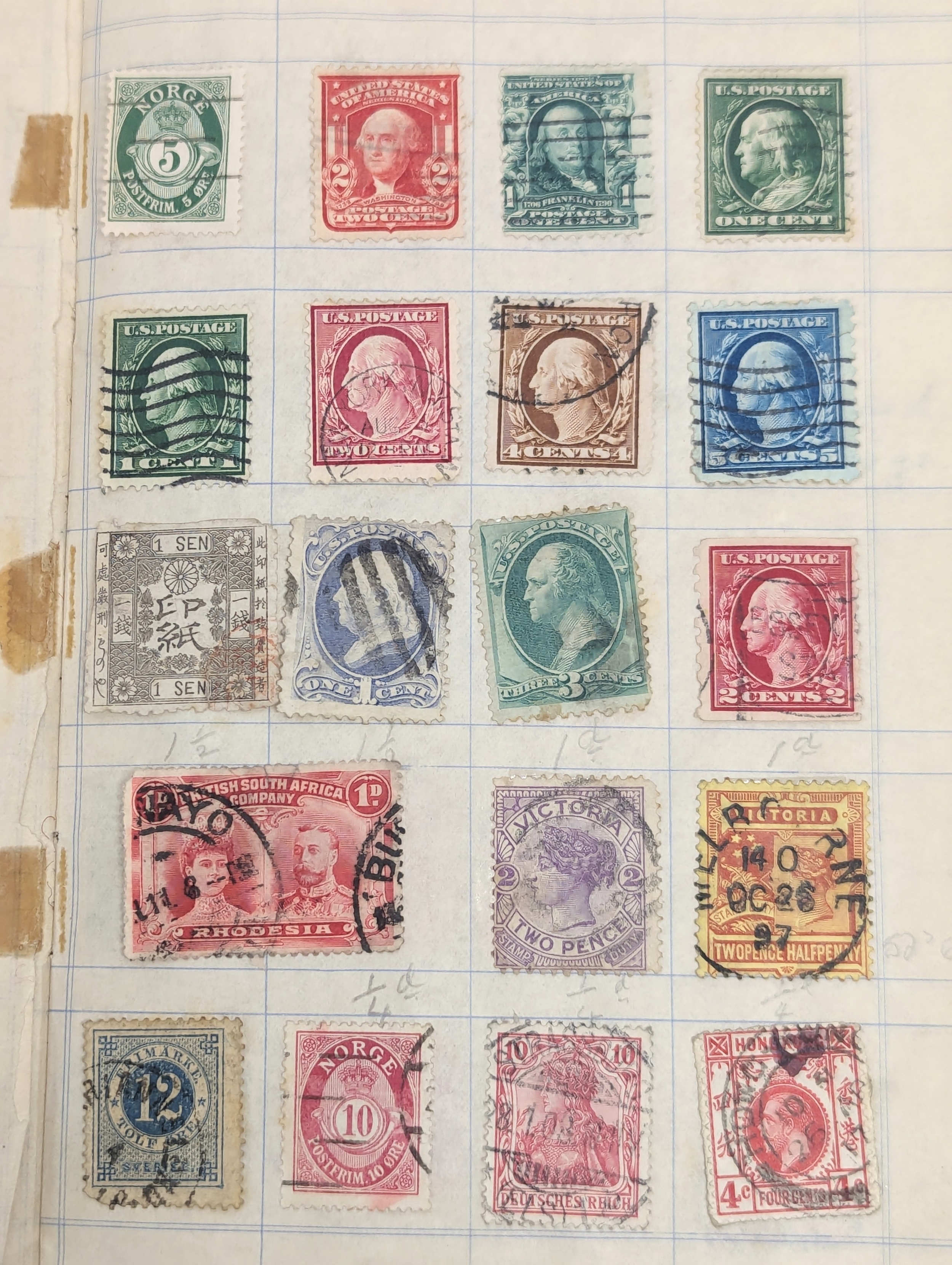 A collection of vintage stamps of various countries. Including 1/8 insured 1870 Siege of Paris, - Image 4 of 4