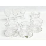 A collection of Waterford Crystal. 3 Waterford Crystal ‘Boyne’ sherry glasses 11cm. 3 Waterford