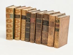 A collection of 18th and 19th century leather bound books. The History of England from the