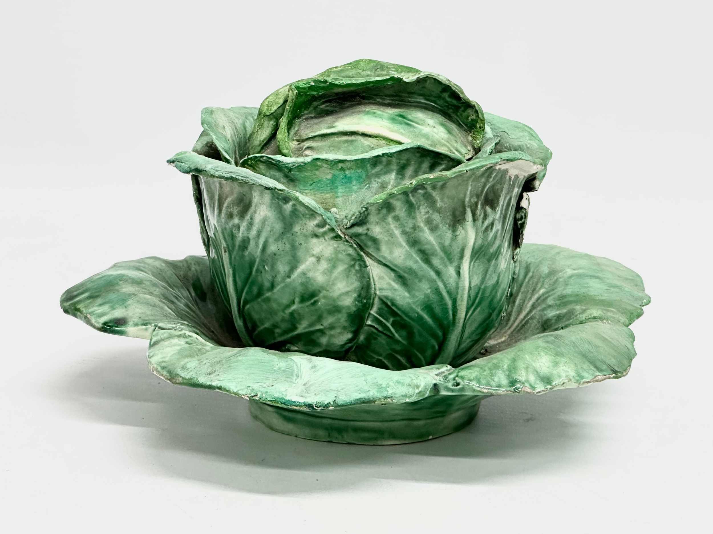 A rare glazed ceramic ‘Cabbage’ tureen with lid. Possibly by Dodie Thayer or Lady Anne Gordon. - Image 7 of 10
