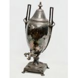 A large early 19th century George III silver plated tea urn/samovar. 24x31x54cm