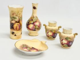 A collection of Aynsley ‘Orchard Gold’ the Mayfair vase 14.5cm.