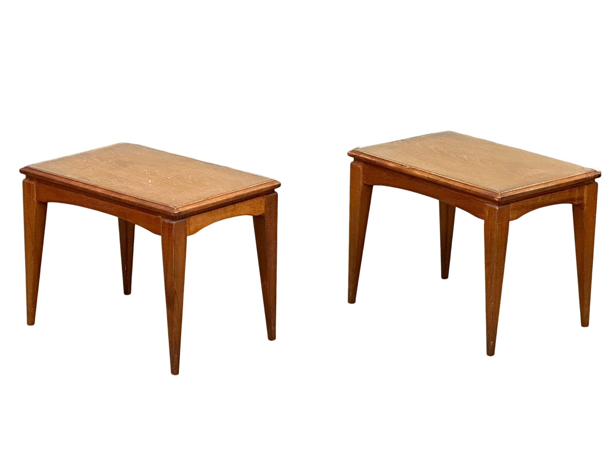 A pair of Mid Century teak lamp tables with glass tops, designed by Richard Hornby for Fyne Ladye - Image 3 of 4