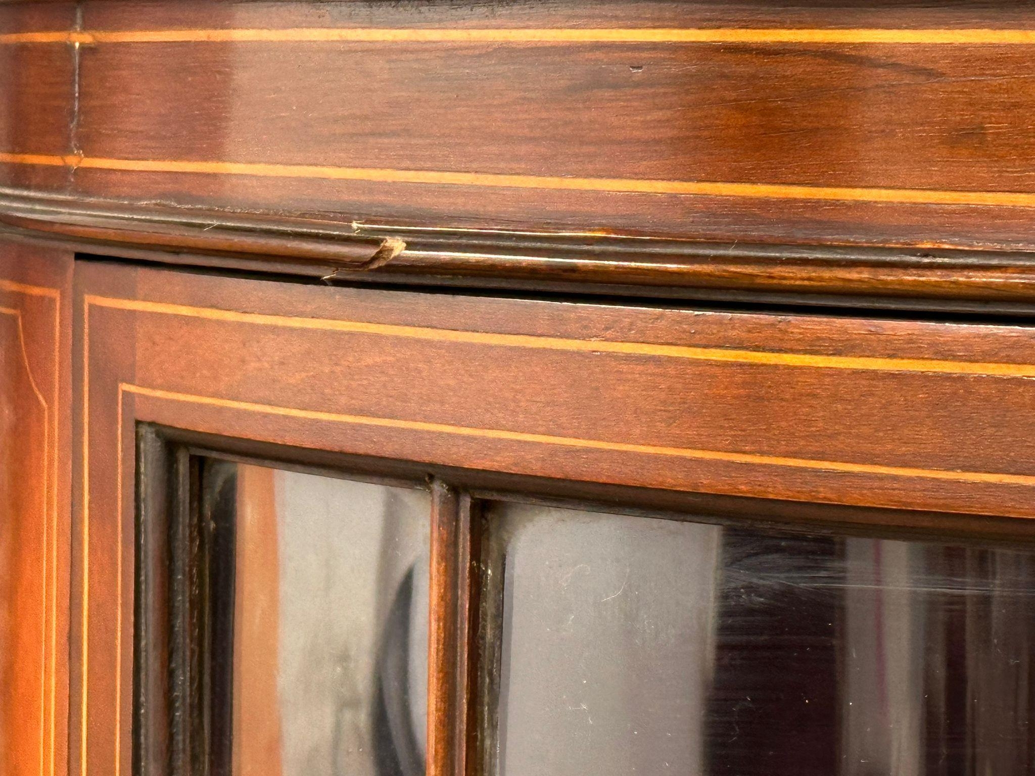 A late 19th Century George III style Inlaid mahogany corner display cabinet with astragal glazed - Image 2 of 7