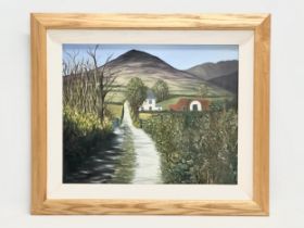 An oil painting by Angie. Farmhouse Lane. 49x39cm. Frame 66x56xm