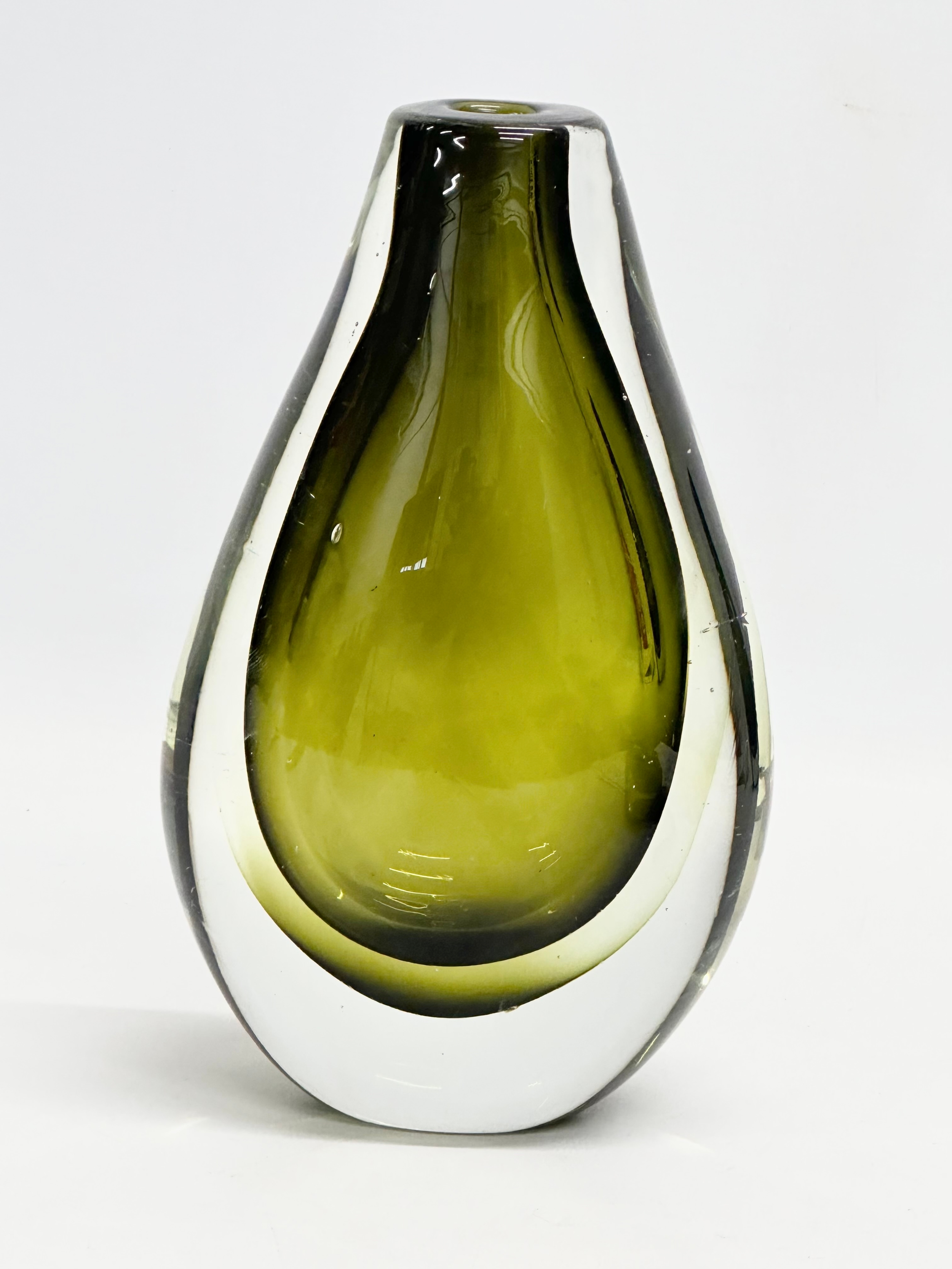 A Murano Sommerso Glass vase designed by Flavio Poli for Seguso Vetri d'Arte. 12x21cm