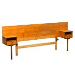 A Mid Century teak headboard. 211x28.5x86cm(3)