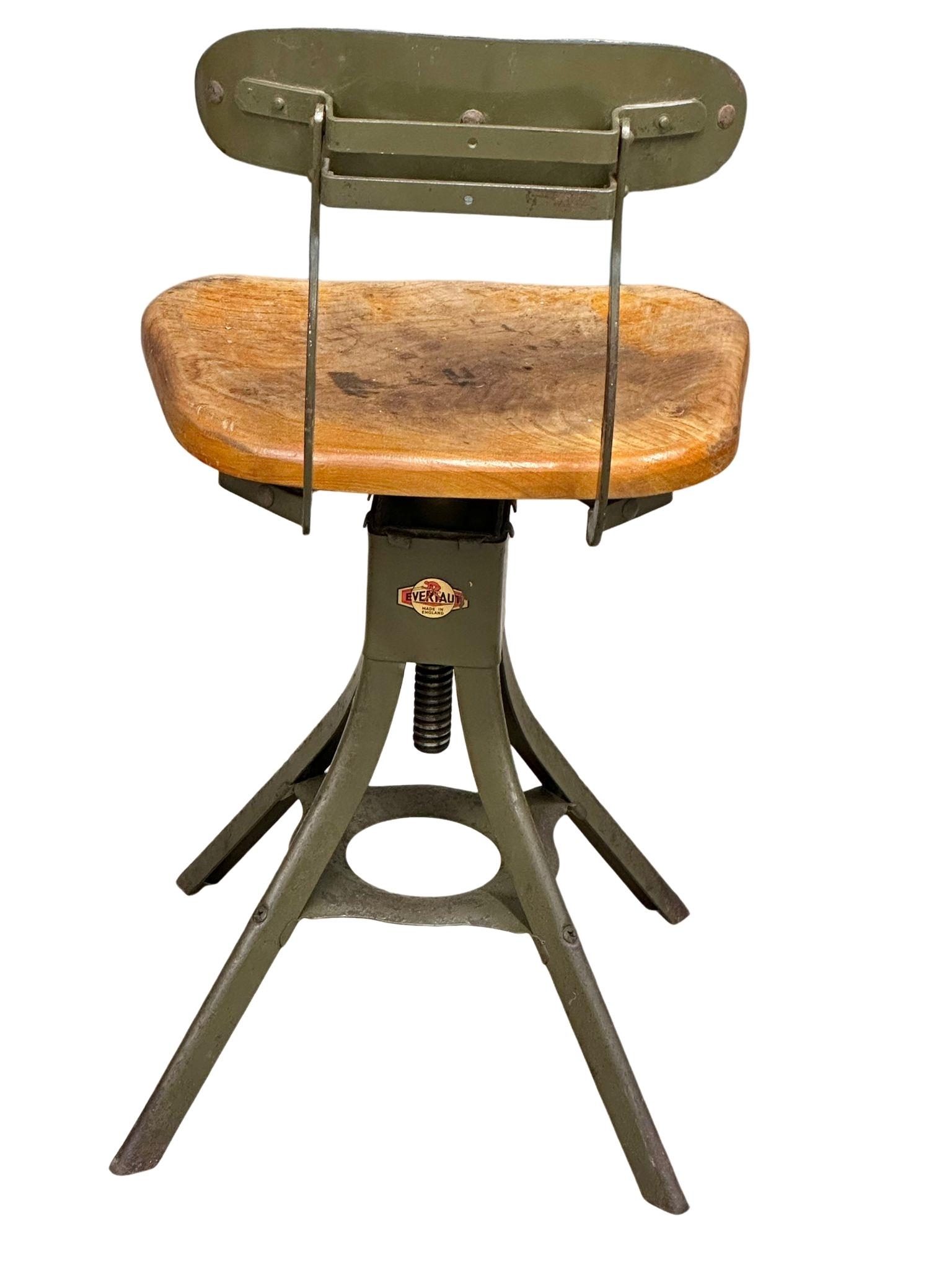 A vintage Evertaut swivel machinist chair - Image 4 of 5